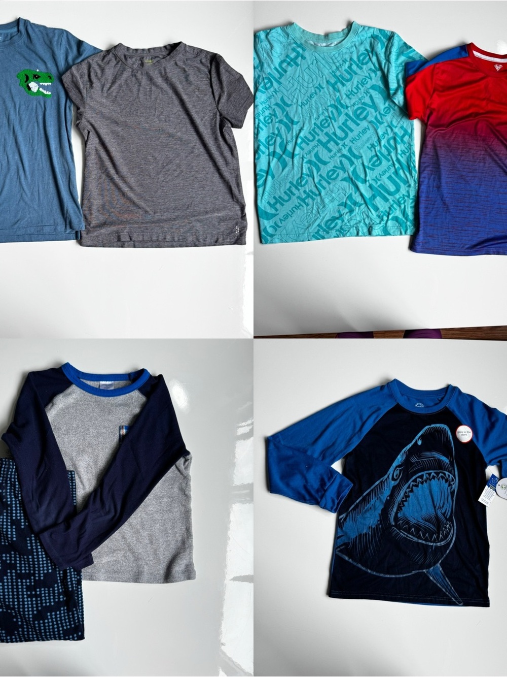 Lands' End Boys Mix of Blue, Gray, Tees & Long-Sleeves
